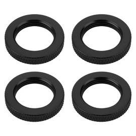 SG Store 4Pcs Knurled Nuts UNC5/8-27 Dual Lock Nuts Knurled Microphone Stand Nut Microphone Locking Knob for Microphone Stand Photo Tripod 23x4mm Black