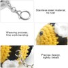 DAWRIS Key Ring Cute Crochet Bee Plush Bumble Bee Key