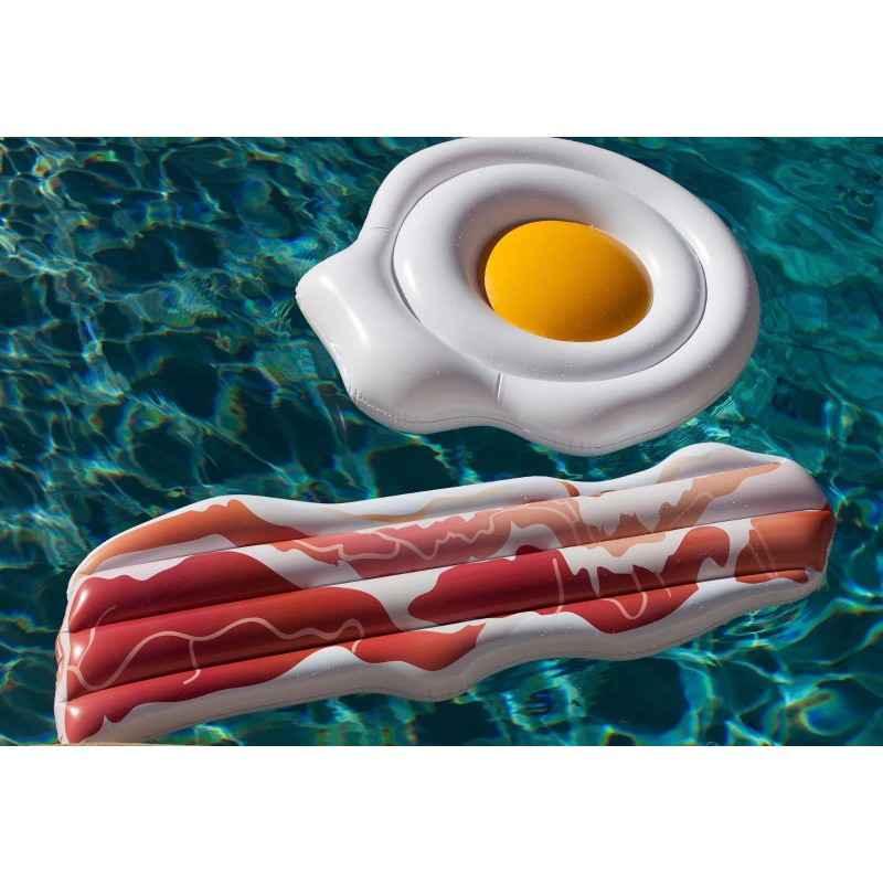 BiggerKids SUMMER SALE: Bacon & Egg Inflatable Pool Floatie Swimming