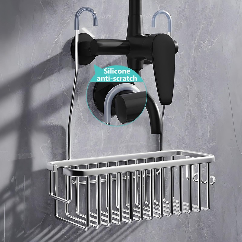 PZJFH Shower Caddy, Hook Design Shower Shelf，Strong Load-Bearing Capacity Shower，Bathroom
