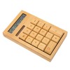 Wooden Calculator Solar Battery Powered 18 Keys Large LCD Display