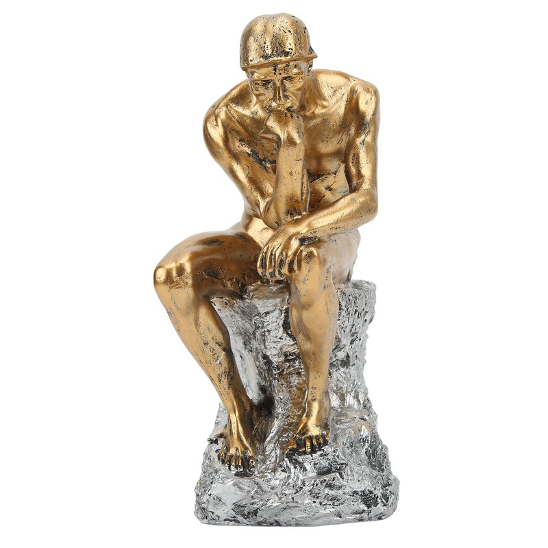 Thinker Statue Retro Style Energetic Lines Stable Nonslip Durable Resin