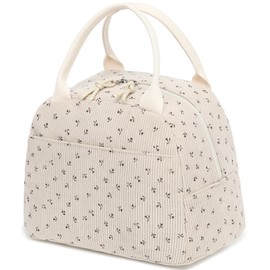 Bluboon Lunch Bag for Women Men Cute Corduroy Lunch Tote Bags Reusable Insulated Lunch Box Large Capacity Reusable Insulated Cooler for Work Picnic or Travel