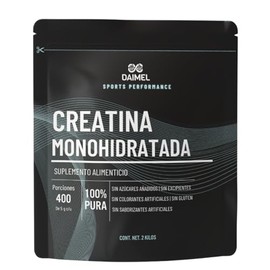 Daimel | Creatina Monohidratada en Polvo | 2 Kilos | 400 Servicios | 100% Pura | Pre Workout | Sin Sabor| Suplemento Deportivo | Incluye Scoop