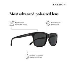 Kaenon Avalon Unisex Polarized Sunglasses, Matte Black