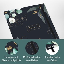 Bullet Journal Dotted A4+ with Elastic Band (Moonlight Blossoms) 156 Pages. Notebook Dotted, Sketchbook, Diary by Trendstuff by Häfft. Sustainable & Climate Neutral