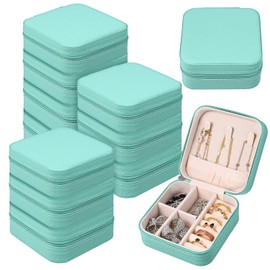 12 Pcs Mini Travel Jewelry Case Bridesmaid Proposal Gift Boxes, Small PU Leather Earring Organizer, Bulk Travel Accessories Portable Jewelry Holder