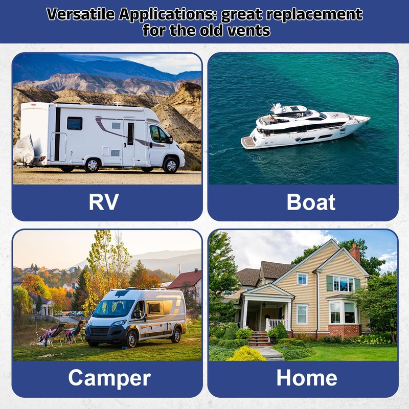 sourcing map 4 Pcs Boat Vent Cover, 5.31x5.31 Inches Plastic