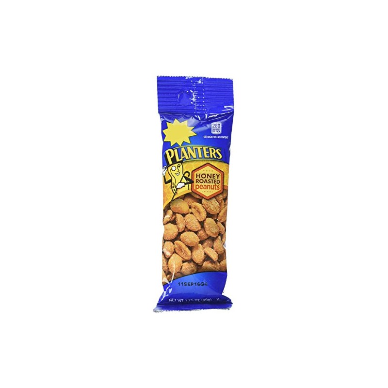 Planters Honey Roasted Peanuts, 1.75 oz Tubes (Pack of 18)