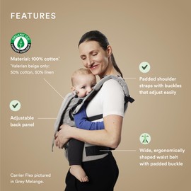 Stokke Limas Carrier Flex, Glacier Green (OCS) - Full-Buckle Baby Carrier - Three Carrying Options - Safe for Babies from 1 Month/8.8 lbs to 44.1 lbs