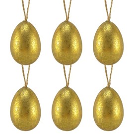 Crafty Capers Gold Leaf Paper Mache Hanging Easter Eggs | 6cm Tall | Box of 6 | Gisela Graham
