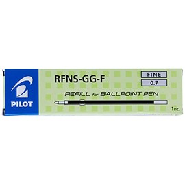 Pilot RFNS-GG-F-B Black 0.7 mm Fine Tip Ballpoint Retractable Refill for BP-145, Rexgrip, Supergrip Ballpoint Pens, Black, (RFNS-GG-F-B)