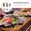 Cabilock Bamboo Fence Mat 6Pcs Mini Decorative Sushi Plate Mats