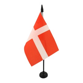 AZ FLAG SOVEREIGN MILITARY ORDER OF MALTA TABLE FLAG 5'' x 8'' - JERUSALEM DESK FLAG 21 x 14 cm - Black plastic stick and base