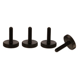 PrecisionGeek Knurled Thumb Screw Black Steel M4 x 20mm DIN 653 16mm dia (Set of 4)
