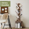 GRUSIGN 6 Tier Tree Book Shelf Small Bookshelf Corner Floor