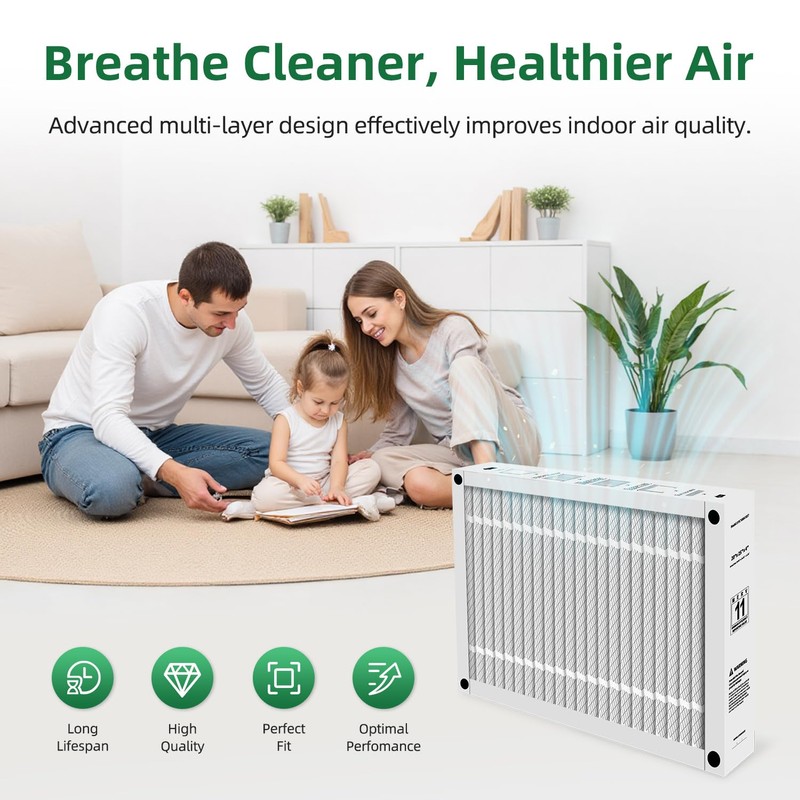 20x25x4 Furnace Filter MERV 11 Compatible with Honeywell FC100A1037,HVAC Foldable