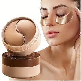 Parches Ojos Cafeína 60 Pcs, Eye Patches con Cafeína, Parches Ojeras y Bolsas, Eye Mask Set para Hidratar y Revitalizar, Antiojeras