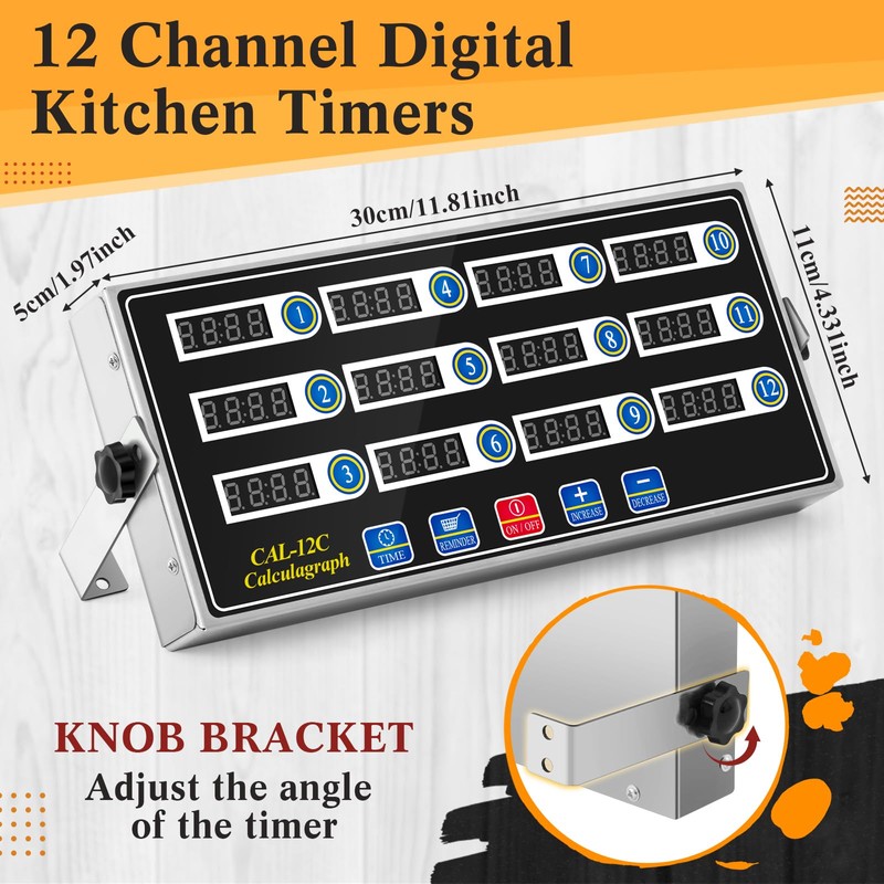 Relaxweex 2 Pcs 12 Channel Digital Kitchen Timers Commercial Kitchen