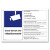 DSGVO Video Surveillance Sign / Sticker BDSG Video Symbol DIN