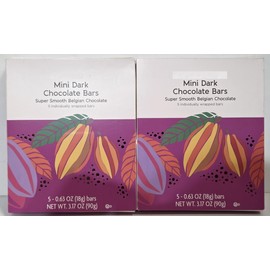 Trader Joe Mini Dark Chocolate Bars Super Smooth Belgian Chocolate 3.17oz 90g (Two Boxes)