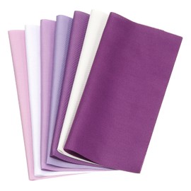 PATIKIL Cotton Fabric Bundles, 7 Pcs 20 x 20 Inch Fat Quarter Solid Color Precut Fabric Squares for Sewing Patchwork Quilting DIY Crafts, Purple