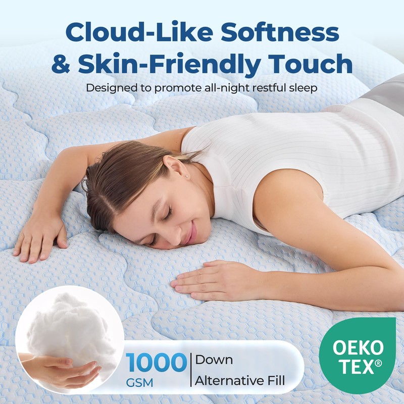 BDEUS 4 Inch Dual Layer Memory Foam Mattress Topper Full