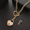 Collar Candado Corazon Llave Cadena Sumiso Para Parejas