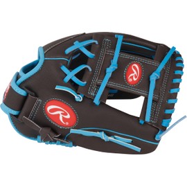 Rawlings | Sure Catch Youth Baseball Glove | Size 11.5" | Mocah/Electric Blue | Right Hand Throw