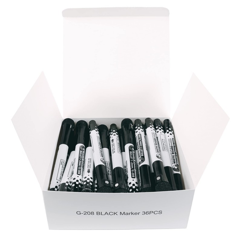 Glassboard Studio Black Fine Tip Dry Erase Markers Bulk 36-Pack