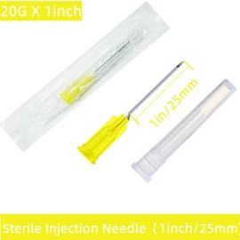 100 Pack 20Ga 1Inch Sterile Disposable Injection Needl with Cap for Scientific and Industrial Dispensing Needl Accessories