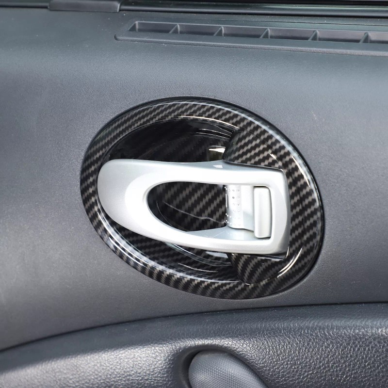 BEBECAR Carbon Fiber ABS Door Handle Bezel Trim COver Fits