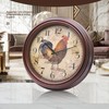 VIKMARI 8.5" Vintage Rooster Kitchen Clock Silent Wall Clock for