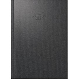 BRUNNEN Book Calendar Model 765 2026 | A5, Plastic, Volcanic Black