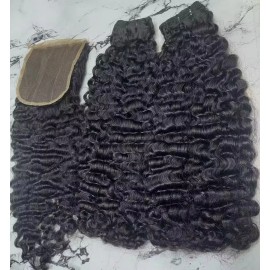 Cuticle Aligned Indian Wavy Curl Deep Body Unprocessed Straight Raw Burmese Curly Human Hair Bundles for Hair Wholesalestyle: 1 bundle Philippine curly, color: Natural black, Stretched Length: 22"