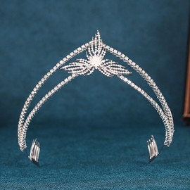 CAKURE Rhinestone Bride Wedding Tiaras and Crown Silver Crystal Crowns Headband Princess Sparkly Headpiece Wedding Hair Accessories for Women