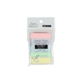 Fusen All-Over Glue Rounded Corners Pastel, 0.6 x 2.0 inches (1.5 x 5 cm), 120 Sheets x 5 Pieces