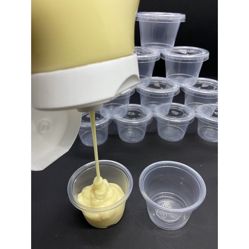 Value Choice 1oz Round Plastic Clear Containers 25ml Lids Deli