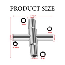 1 Pcs Water Key,4 Way Sillcock Key, Commercial Water Meter Key,for Faucet,Gas Meter,Valve,Spigots,Electrical Cabinet Opening