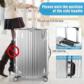 Yotako 32 Inch Suitcase Cover Protector, Clear PVC Luggage Covers for Wheeled Suitcase 32", No Edge Wrapping Around and Beautiful