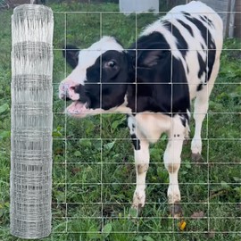 apgbwj Farm Livestock Fence, 4ft×164ft Galvanised Iron Wire Farm Fence Cattle Fence Deer Fence Grassland Fence, for Yard Garden and Animal Protection