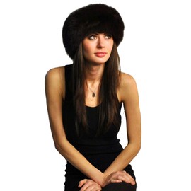 Cashmere Pashmina Group Headband-headbands-hat-hats-cap-caps-fur-mink-collar-collars-hair scarf-fox headband-fox-fur headband-headwear-ear muff-neck warmer (Brown)