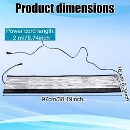 Water Pipe Heat Blanket, 38x6.3inch Aluminum Water Pipe Heat Tape Pipe Freeze Protection Water Pipe Anti-Freeze Frost Insulation Wrap Protection Heater Cable for Metal & Plastic Pipes