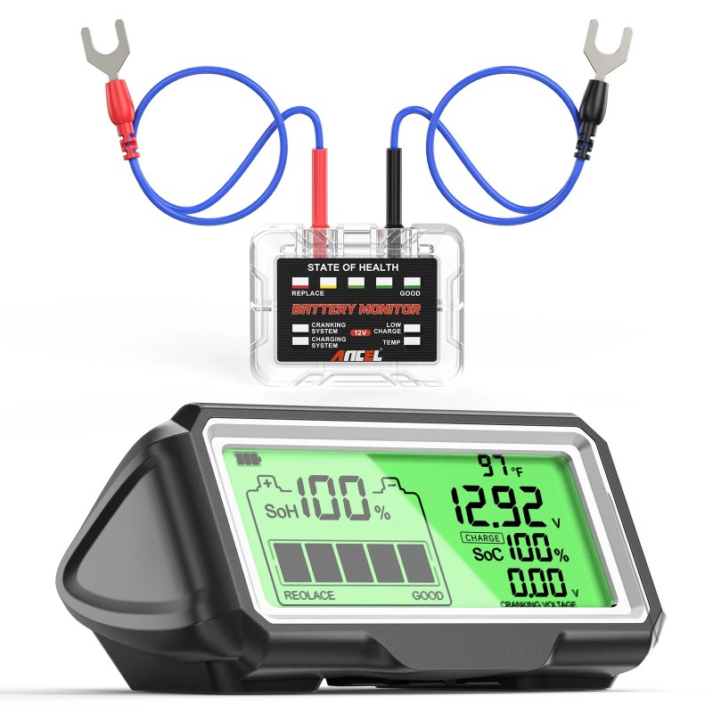 ANCEL LCD 12V Battery Tester Battery Health Analyzer Charging Test