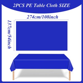 2Pcs 137*274cm Navy Blue Party Tablecloth Decorations for Boys Birthday,Disposable Party Table Cloth Party Table Covers Dining Tablecover for Indoor or Outdoor Kid Boy Girl Birthday Picnic Party Favor