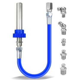 WUMZIJ High Pressure Grease Coupler, 8th Generation Lock Clamp Type Grease Tip Adapter Nozzles, Heavy-Duty Grease Fittings Extensions Adapter with 5 Nozzles