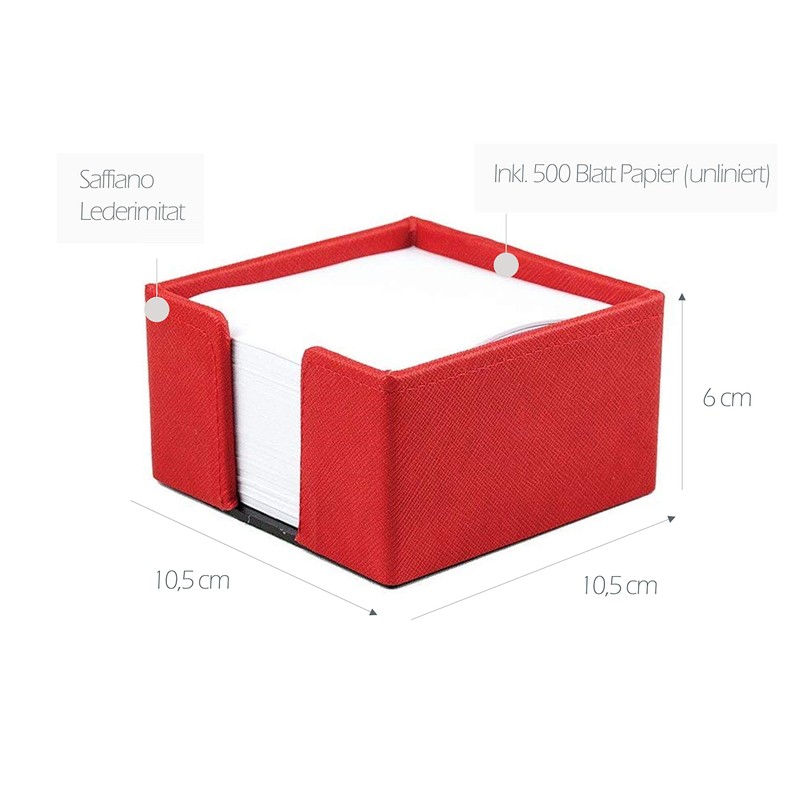 Saffiano Memo Box Imitation Leather Red