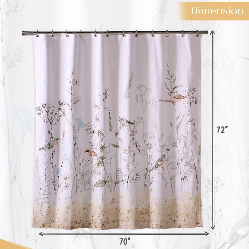 Maison d' Hermine Shower Curtain 100% Cotton One Panel 70"x72"