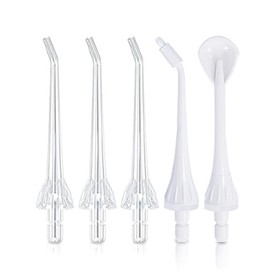 Oralfree Water Dental Flossers Replacement Jet Tips Compatible with Oral Irrigators, Standard Jet Tip x 3, Orthodontic Jet Tip x 1, Tongue Scraper x 1, Applies to Oralfree, Nicwell