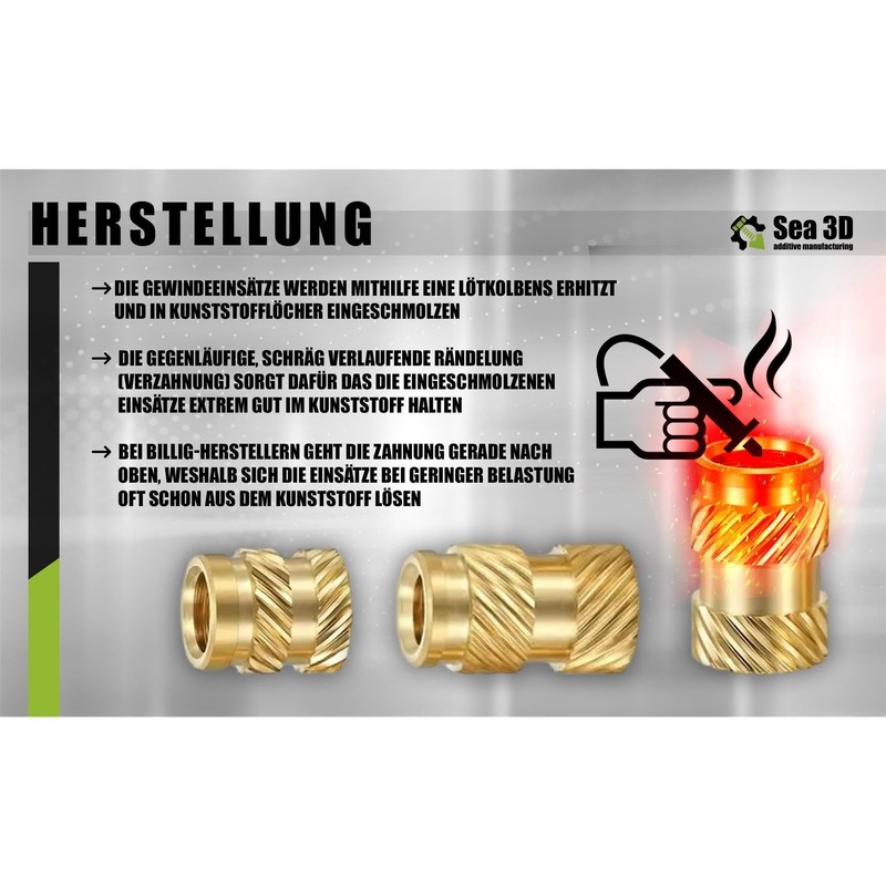 M3 x 5 x 6 mm, Pack of 100 Threaded